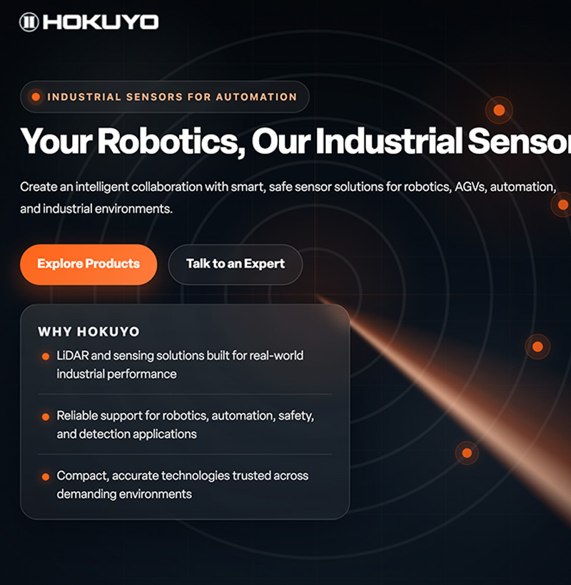 Hokuyo USA website design shown across digital devices